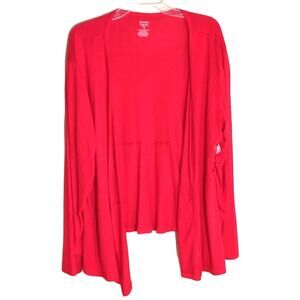 Jennifer Lauren Plus Peplum Cardigan Women's Sz 2X Red Long sleeve  jersey Knit
